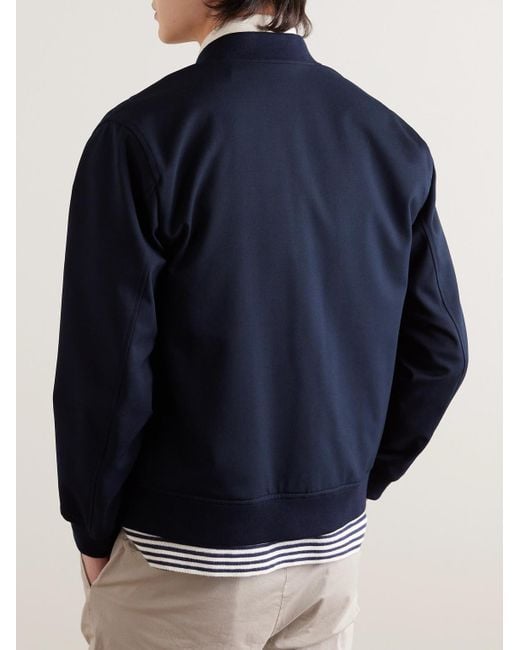 Theory Blue Wool-blend Twill Bomber Jacket for men