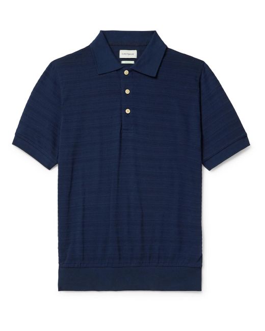 Oliver Spencer Blue Glendale Ribbed-knit Polo Shirt for men