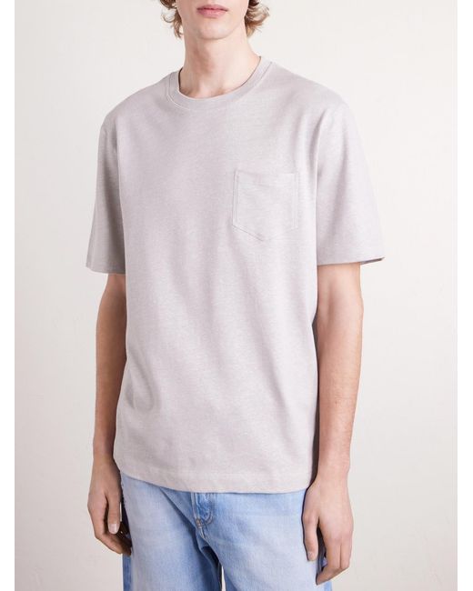 Mr P. White Linen And Organic Cotton-blend T-shirt for men