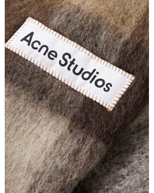 Acne Vally Strickschal mit Karomuster und Fransen in Natural für Herren