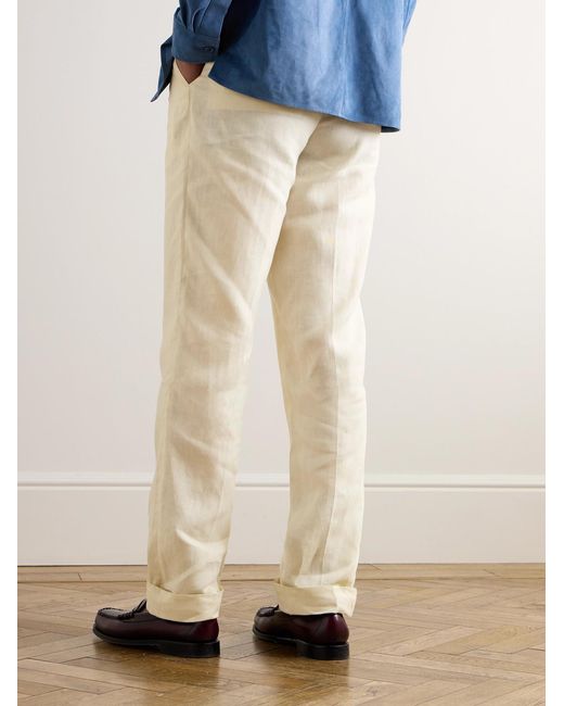 Ralph Lauren Natural Glenn Straight-Leg Linen Suit Trousers for men