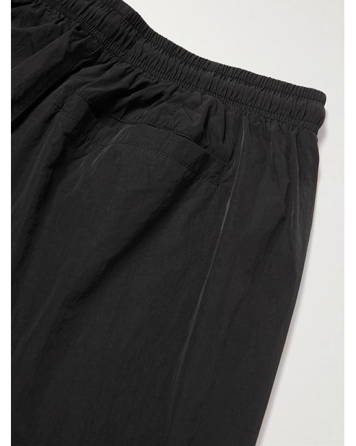 FRAME Black Straight-Leg Short-Length Logo-Appliquéd Swim Shorts for men