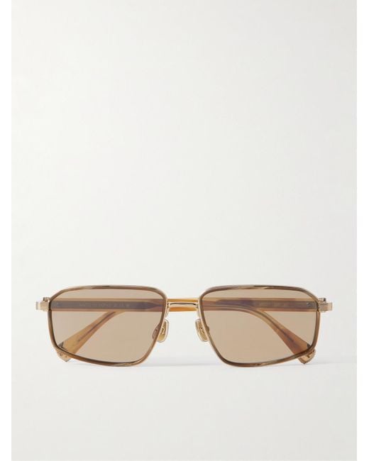 Brunello Cucinelli Natural Square-Frame-Tone Sunglasses for men