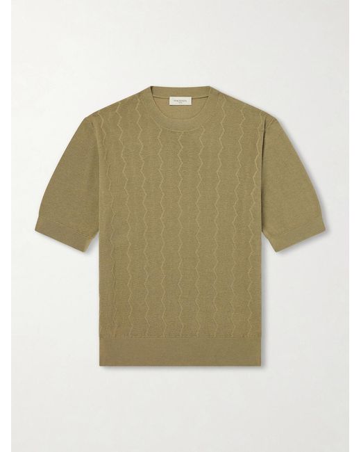 Piacenza 1733 Green Knitted Silk And Cotton-blend T-shirt for men