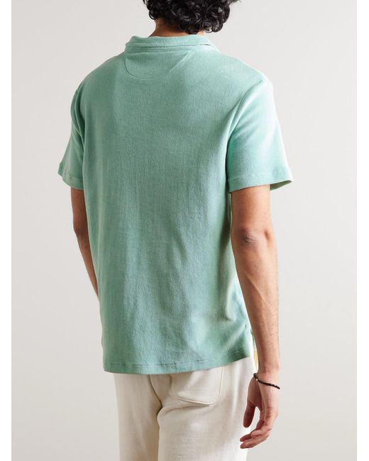 Polo Ralph Lauren Green Logo-embroidered Cotton-blend Terry Polo Shirt for men