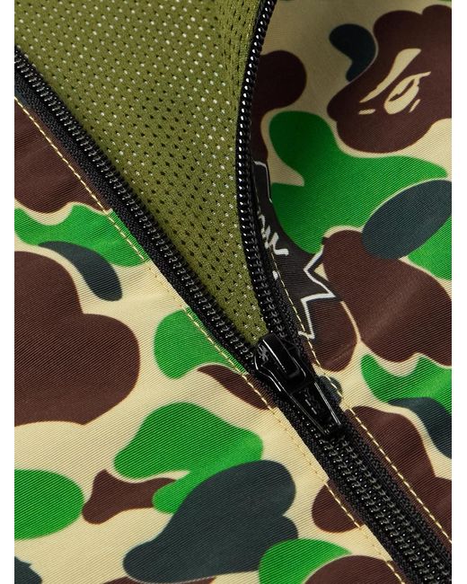 SAINT Mxxxxxx Green Bape Camouflage-Print Twill Zip-Up Jacket for men