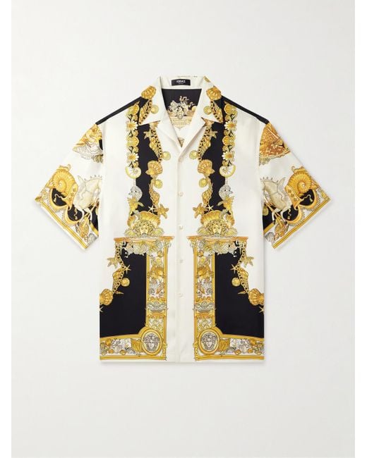Versace Seidenhemd Coral Theatre in Metallic für Herren