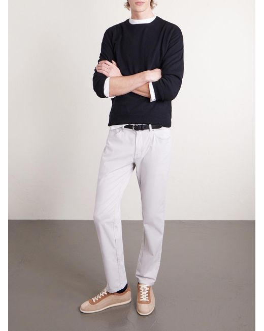 Peter Millar White Signature Straight-Leg Cotton-Blend Sateen Trousers for men