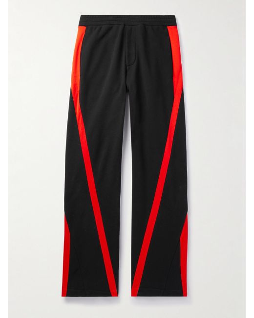 Alexander McQueen Red Straight-leg Cotton-jersey Sweatpants for men
