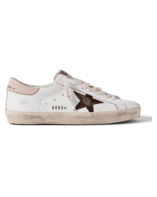 Golden goose deluxe brand superstar distressed leather and suede sneakers new arrivals