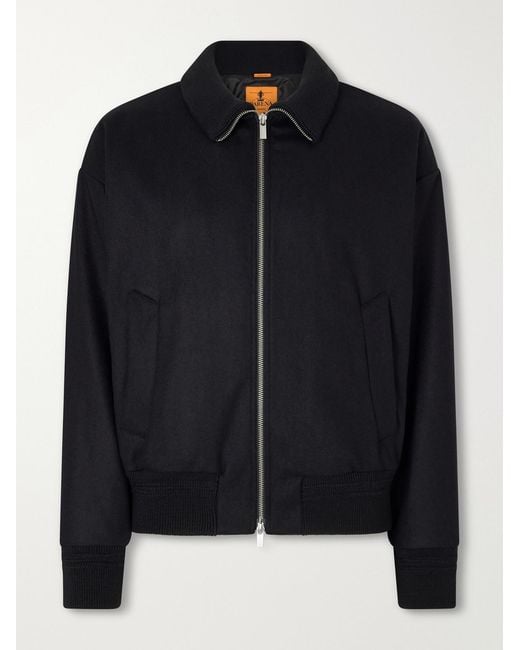 Barena Black Wool-Blend Blouson Jacket for men