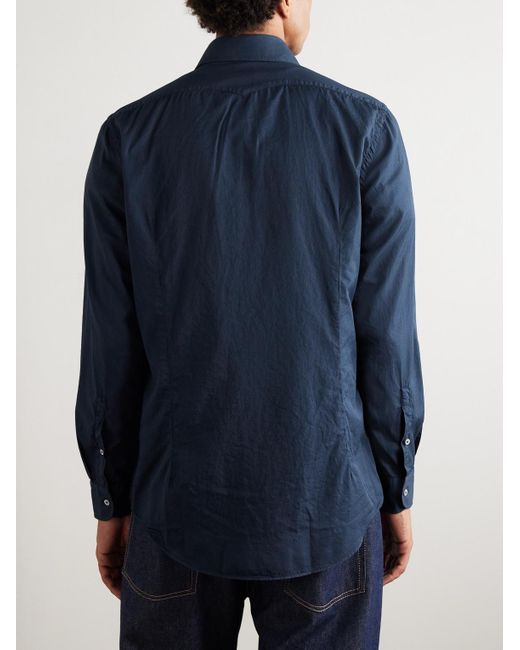 Massimo Alba Blue Striped Cotton Shirt for men