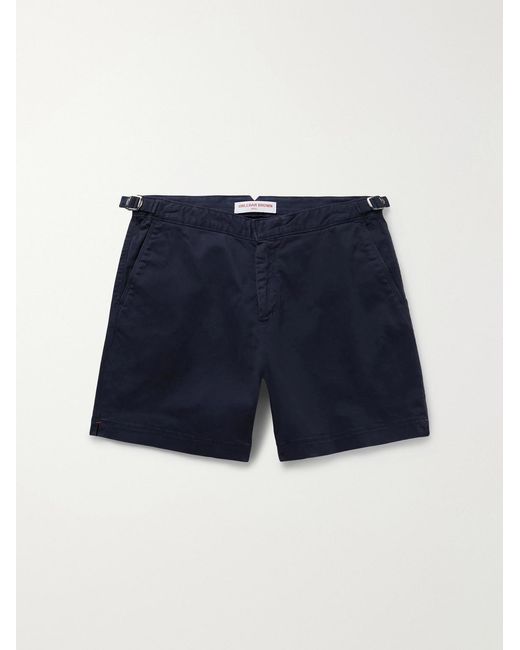 Orlebar Brown Blue Bulldog Slim-Fit Straight-Leg Stretch-Cotton Twill Shorts for men