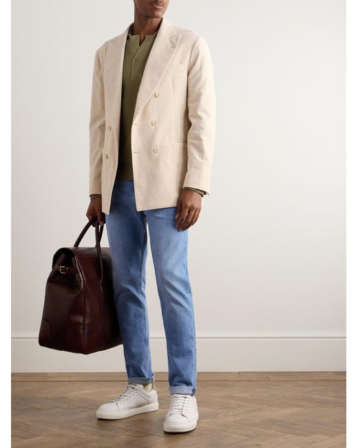 Brunello Cucinelli Blue Iconic Slim-Fit Stretch Jeans for men
