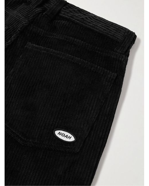Pantaloni a gamba dritta in velluto a coste di cotone di Noah NYC in Black da Uomo