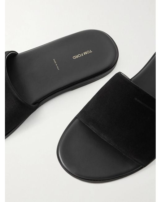 Tom Ford White Kai Suede Slides for men