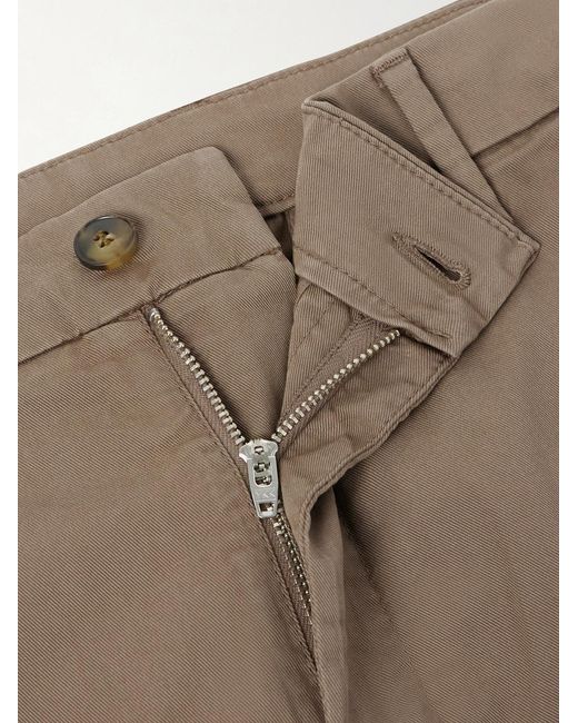 Canali Brown Straight-leg Stretch Cotton-blend Gabardine Shorts for men