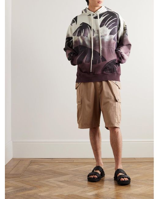 Dries Van Noten Gray Oversized Printed Cotton-jersey Hoodie for men