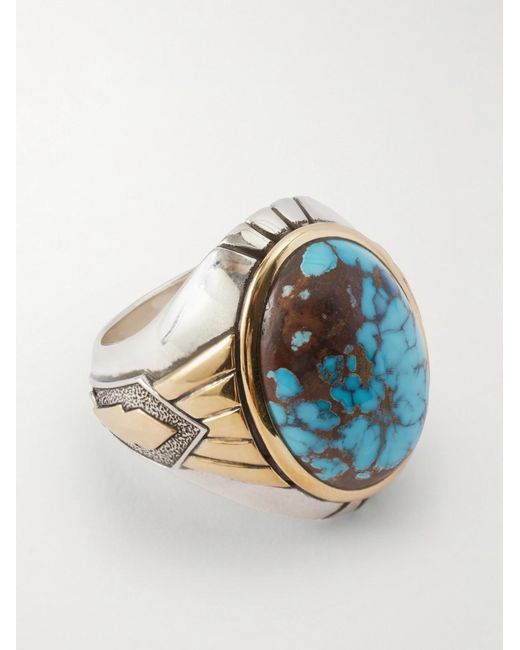 Jacques Marie Mage Blue Bo-Jo-Ring Sterling, 18-Karat And Apache Ring for men