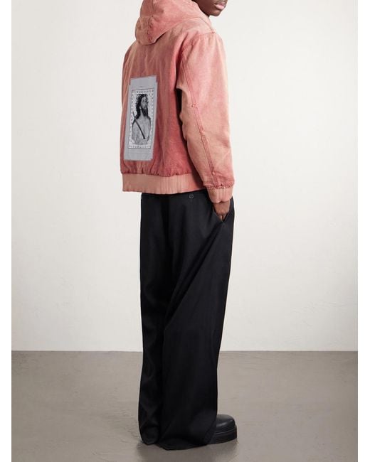 Enfants Riches Deprimes Pink Distressed Cotton-jersey Zip-up Hoodie for men