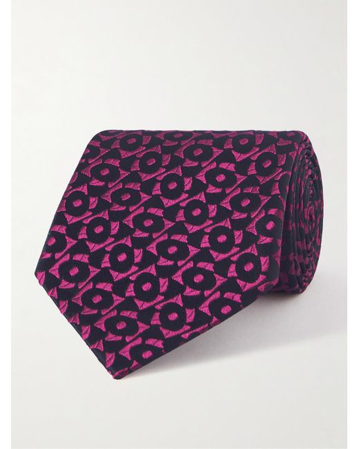 Charvet Purple 8.5cm Silk-jacquard Neck Tie for men