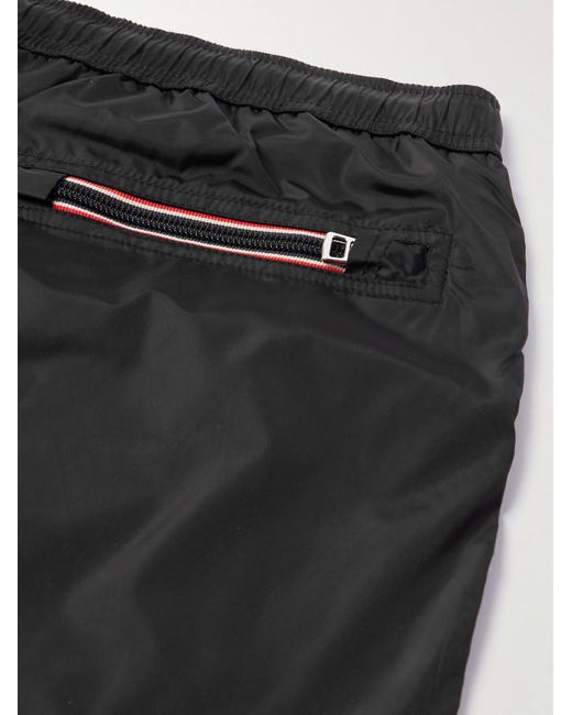 Moncler Black Slim-fit Mid-length Logo-appliquéd Swim Shorts for men