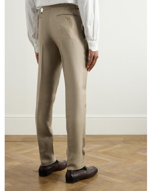 Pantaloni A Gamba Dritta di Tom Ford in Natural da Uomo