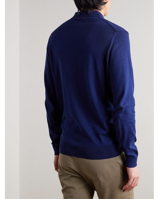 Peter Millar Blue Mariner Sea Island Cotton Polo Shirt for men