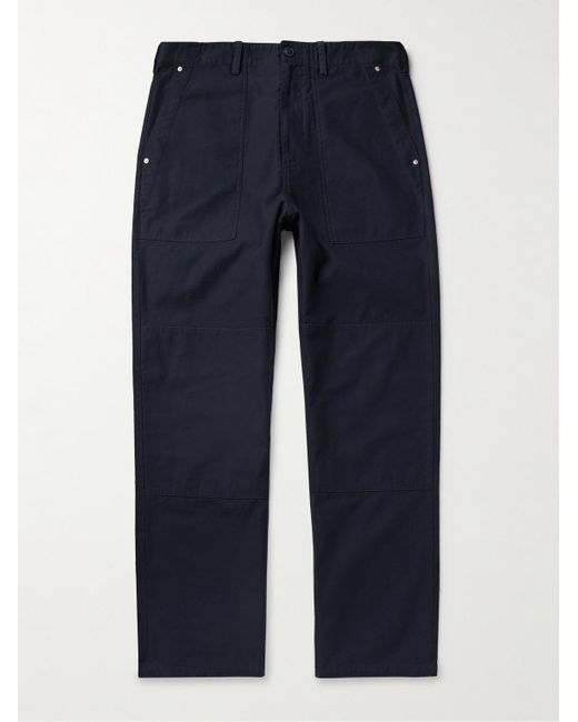 Givenchy Blue Straight-Leg Panelled Cotton Trousers for men