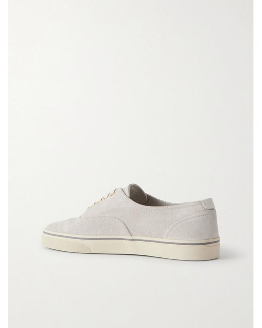 Brunello Cucinelli White Suede Sneakers for men