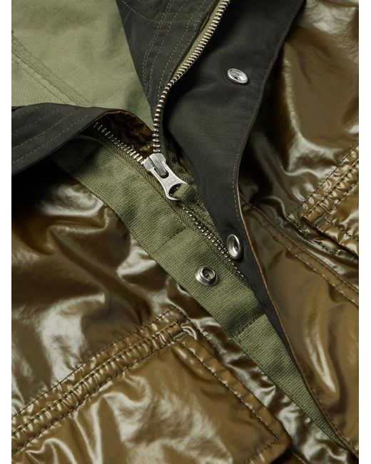 Stone Island Green Garment-Dyed Mussola Gommata Coated Cotton-Shell Parka for men