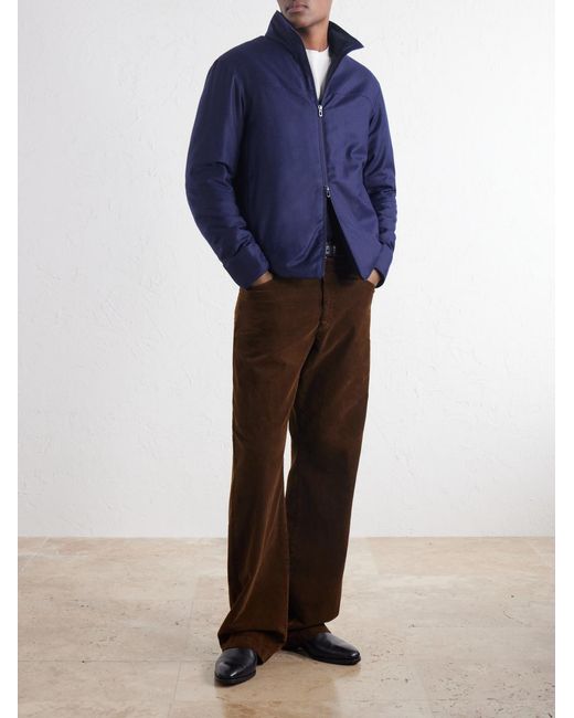 Sease Blue Padded Wool And Silk-Blend Jacket for men