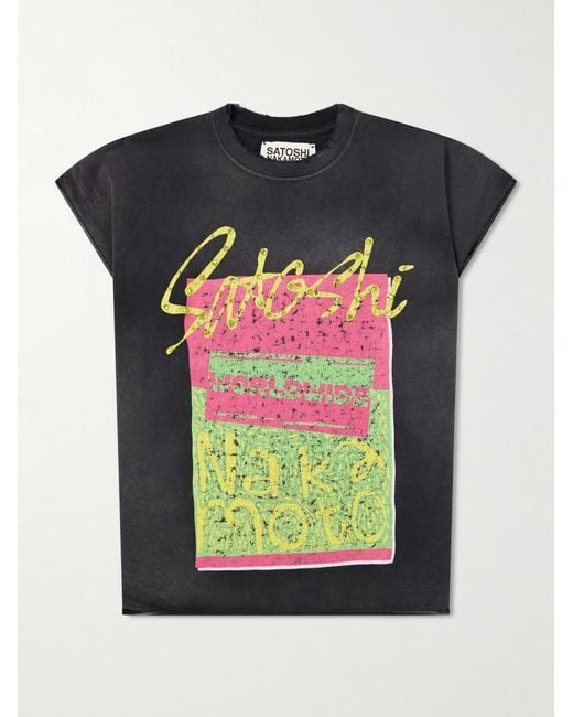Satoshi Nakamoto Black Cup Half Full Logo-Print Embellished Cotton-Jersey T-Shirt for men