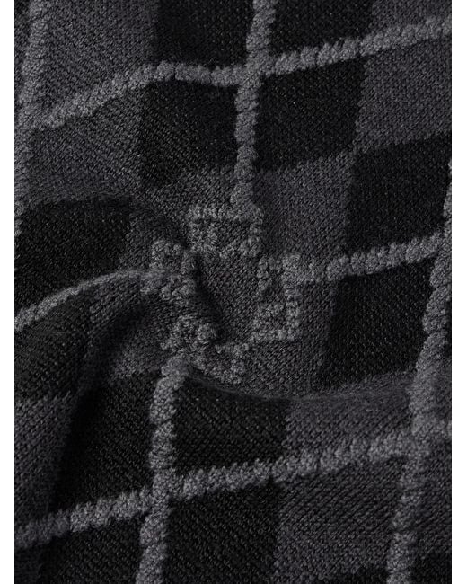 Givenchy Black Argyle Wool-Blend Sweater for men