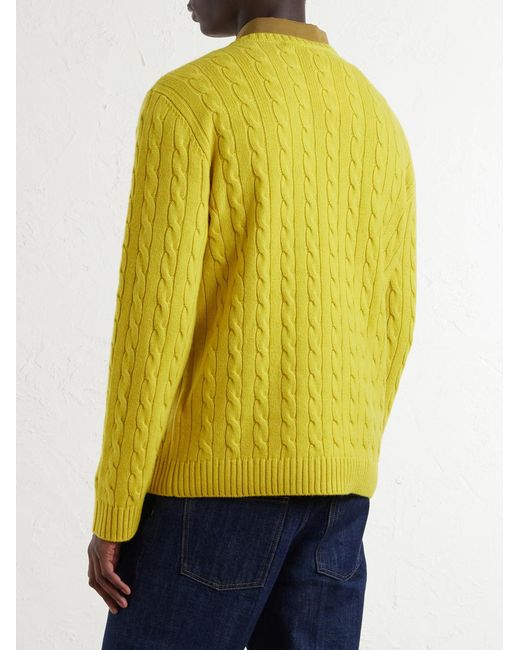 Valentino Garavani Yellow Vlogo-embellished Cashmere Sweater for men