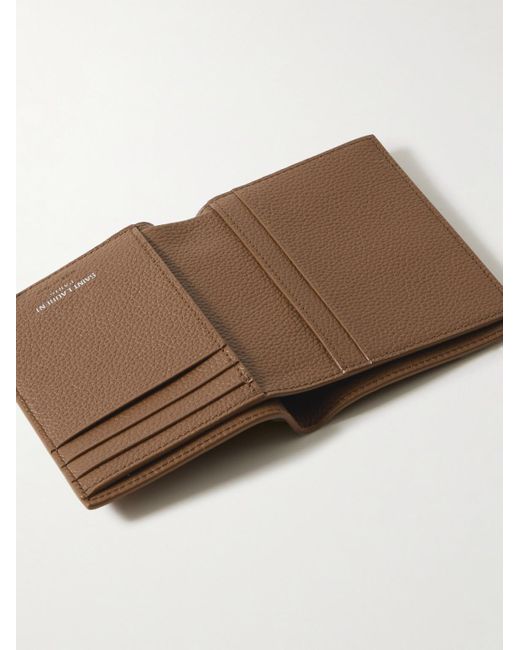 Saint Laurent Brown Cassandre Logo-debossed Full-grain Leather Bifold Wallet for men