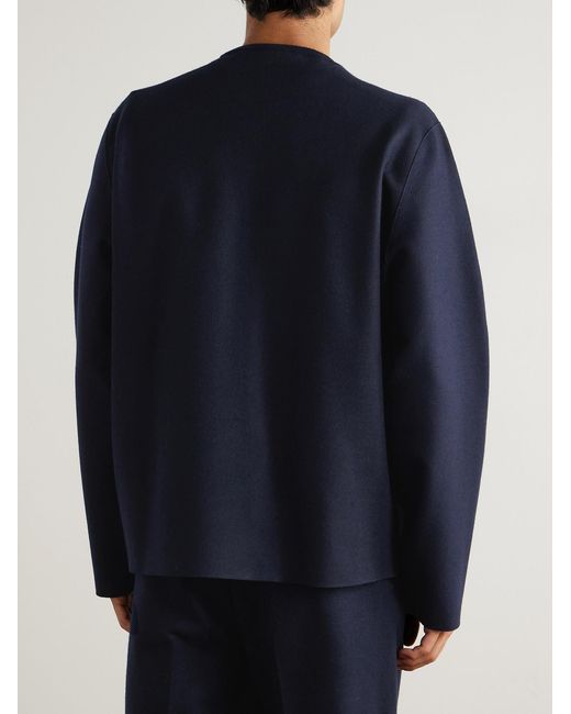 Loro Piana Blue Breia Wish Wool And Cashmere-Blend Sweater for men