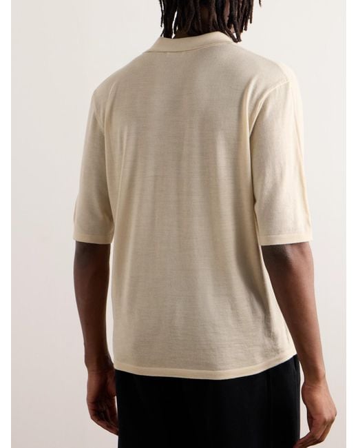 Saint Laurent Natural Wool Polo Shirt for men