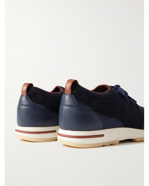 Loro Piana Blue 360 Flexy Walk Leather-Trimmed Knitted Wool Sneakers for men