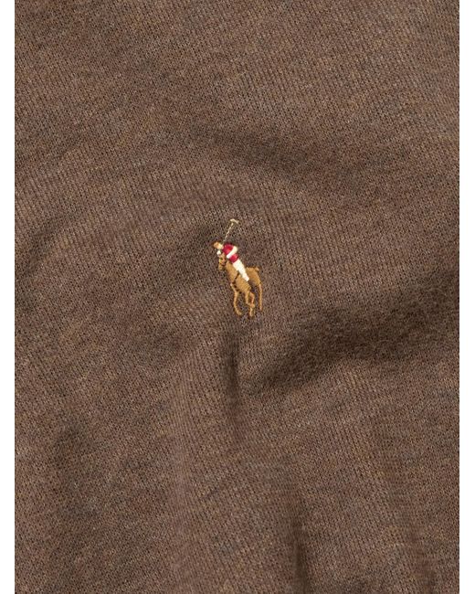Polo Ralph Lauren Pullover aus Baumwolle mit kurzem Reißverschluss und Logostickerei in Brown für Herren