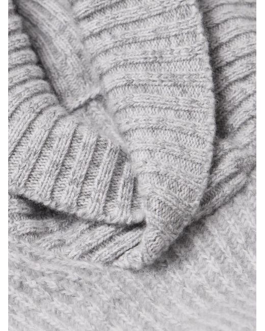 Kingsman Pullover aus Wolle in Rippstrick mit Schalkragen in Gray für Herren