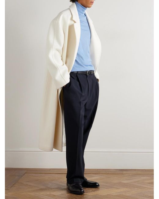 Zegna Blue Cashmere And Silk-blend Rollneck Sweater for men