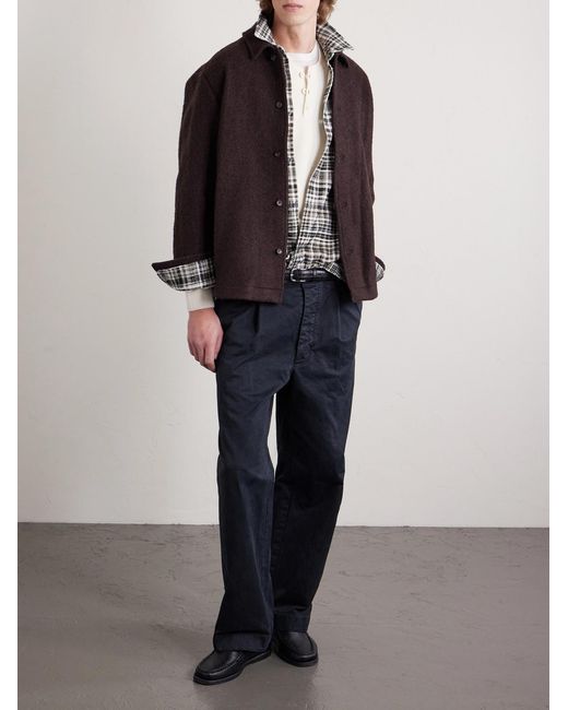 Mr P. Black Checked Cotton-corduroy Shirt for men