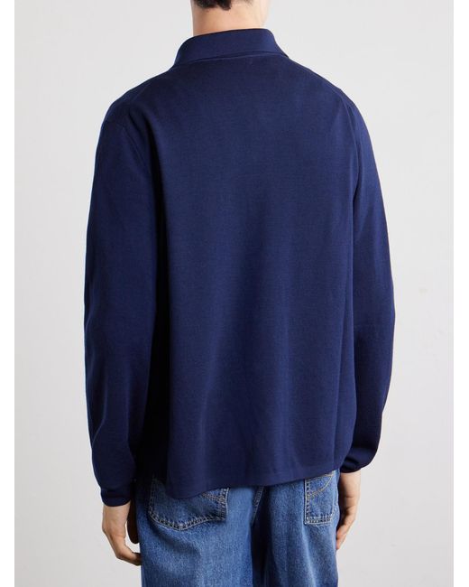 Ralph Lauren Blue Merino Wool Cradigan for men