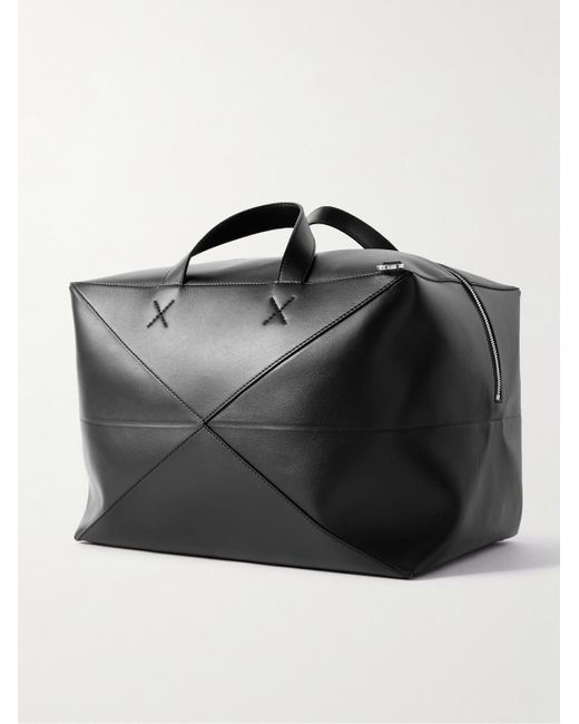 Loewe Black Puzzle Fold Large Convertible Leather Holdall for men
