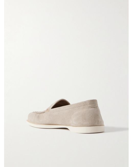 John Lobb Natural Pace Suede Loafers for men