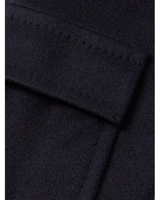 Thom Sweeney Blue Double-Breasted Wool And Cashmere-Blend Felt Overcoat for men