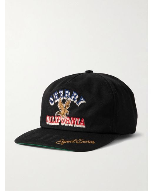 CHERRY LA Black Speed Series Logo-Embroidered Cotton-Twill Baseball Cap for men