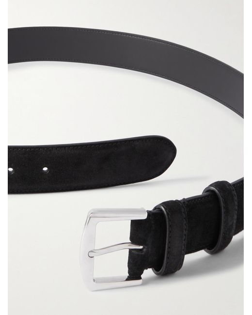 Loro Piana Black 3.5cm Suede Belt for men