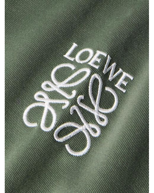Loewe Green Twill-Trimmed Logo-Embroidered Tech-Jersey Track Jacket for men